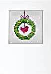 Click/tap for more details of Christmas Wreath Card (cross stitch) by Orchidea