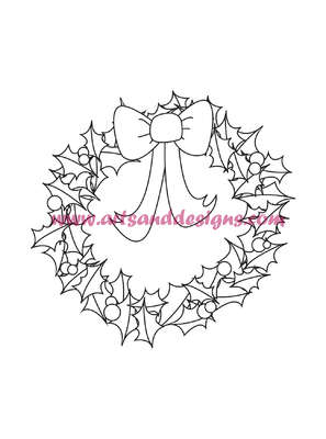 Click for more details of Christmas Wreath Digi Stamp (digital downloads) by Julie Lynes