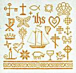 Click/tap for more details of Christmons Motif Sampler (cross stitch) by Erica Michaels
