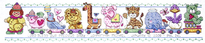 Click for more details of Circus Train Birth (cross stitch) by Imaginating
