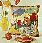 Click for more details of Clarice Cliff Cushion (tapestry) by Glorafilia