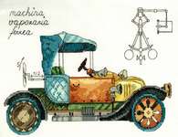 Click for more details of Clockwork Vehicle (cross stitch) by Panna