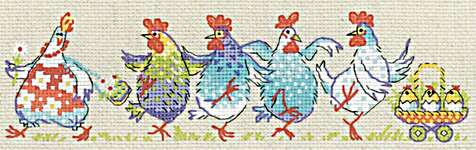 Click/tap for more details of Cluck-Cluck (cross stitch) by Riolis