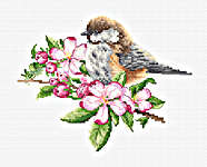 Click for more details of Coal Tit and Apple Blossom (cross stitch) by Luca - S