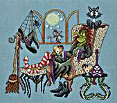 Click/tap for more details of Come Sit a Spell (cross stitch) by Glendon Place