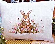 Click/tap for more details of Coniglietto Fortunato (Lucky Bunny) (cross stitch) by Serenita di Campagna
