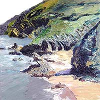 Click for more details of Cornish Cove (oil on canvas) by Shirley Rothwell