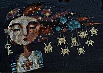 Click/tap for more details of Cosmic Dreams II (Big Sister) (cross stitch) by Barbara Ana Designs