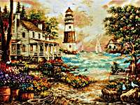 Click for more details of Cottage by the Sea (cross stitch) by Letistitch