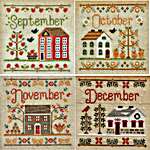 Click for more details of Cottage of the Month - September, October, November and December (cross stitch) by Country Cottage Needleworks