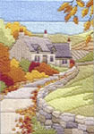 Click/tap for more details of Cottages Autumn (long-stitch) by Rose Swalwell