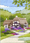 Click/tap for more details of Cottages Summer (long-stitch) by Rose Swalwell