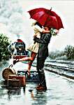 Click for more details of Couple at a Train Station (cross stitch) by Luca - S