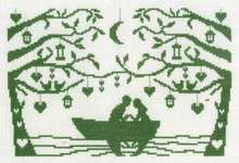 Click for more details of Couple in a Boat (cross stitch) by Permin of Copenhagen