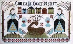 Click/tap for more details of Courage Deer Heart (cross stitch) by Kathy Barrick