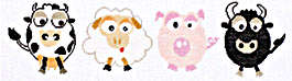 Click for more details of Cow - sheep - pig - bull (cross stitch) by Lanarte