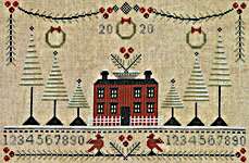 Click/tap for more details of Cranberry Christmas Sampler (cross stitch) by Artful Offerings