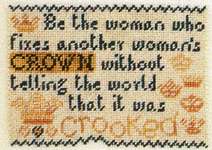 Click/tap for more details of Crooked Crown (cross stitch) by Erica Michaels