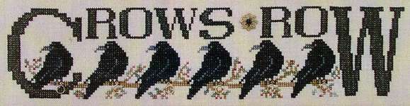 Click/tap for more details of Crows Row (cross stitch) by Hinzeit