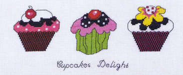 Click for more details of Cupcakes Delight (cross stitch) by Permin of Copenhagen