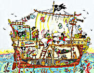 Click for more details of Cut Thru' Pirate Ship (cross stitch) by Bothy Threads