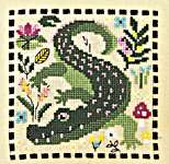 Click/tap for more details of Cute Crocodile (cross stitch) by Tiny Modernist