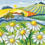 Click for more details of Daisy Landscape (cross stitch) by Karen Carter