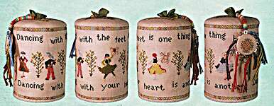 Click/tap for more details of Dancing with your Heart (cross stitch) by Hands Across the Sea Samplers