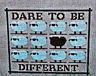 Click/tap for more details of Dare 2 Be Different (cross stitch) by Vintage Needlearts