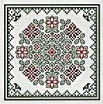 Click/tap for more details of December Hearts Square (cross stitch) by Happiness is Heart Made