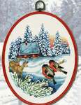 Click/tap for more details of Deer and Birds Framed Picture (cross stitch) by Permin of Copenhagen