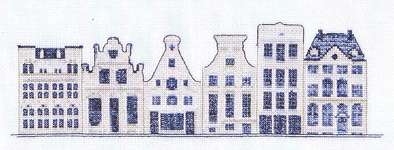 Click for more details of Delft Blue Houses (cross stitch) by Thea Gouverneur