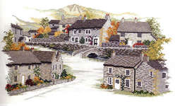 Click for more details of Derbyshire Village (cross stitch) by Rose Swalwell