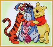 Click/tap for more details of Diamond Painting - Pooh with Friends (diamond painting) by Vervaco