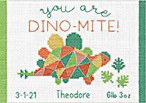 Click for more details of Dino-Mite Birth Sampler (cross stitch) by Dimensions