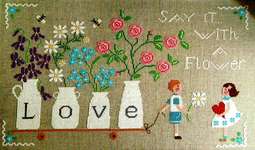 Click/tap for more details of Ditelo Con Un Fiore (Say it with a Flower) (cross stitch) by Cuore e Batticuore