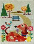 Click/tap for more details of Dog Park (cross stitch) by Satsuma Street