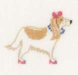 Click for more details of Dog with Pink Bow (cross stitch) by Lanarte