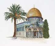 Click/tap for more details of Dome of the Rock (cross stitch) by Thea Gouverneur