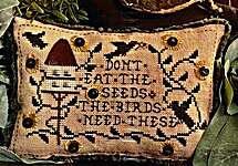 Click/tap for more details of Don't Eat The Seeds (cross stitch) by Homespun Elegance