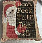 Click/tap for more details of Don't Peek (cross stitch) by Needle Bling Designs