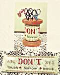 Click/tap for more details of Don't Touch Scissor Spool (cross stitch) by The Nebby Needle