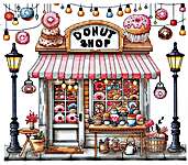 Click/tap for more details of Donut Shop (cross stitch) by Les Petites Croix de Lucie