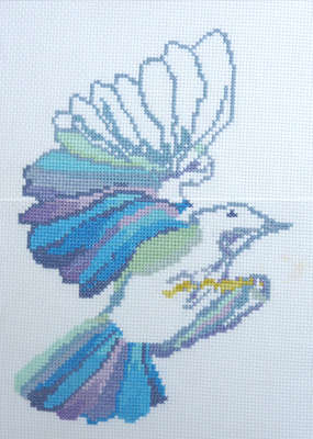 Click/tap for more details of Dove (cross stitch) by Anne Peden