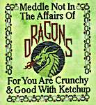 Click/tap for more details of Dragon Affairs (cross stitch) by Glendon Place