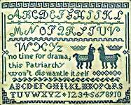 Click/tap for more details of Drama Llama Sampler (cross stitch) by bendystitchy