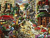 Click/tap for more details of Early Evening in Avola (cross stitch) by Letistitch
