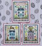 Click for more details of Easter House Trio (cross stitch) by Waxing Moon Designs