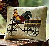 Click/tap for more details of Easter Rooster (cross stitch) by Twin Peak Primitives