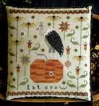 Click/tap for more details of Eat Crow (cross stitch) by Plum Street Samplers